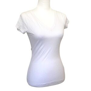Y2K Hollister Super Soft V-Neck Basic White Tee Shirt XS